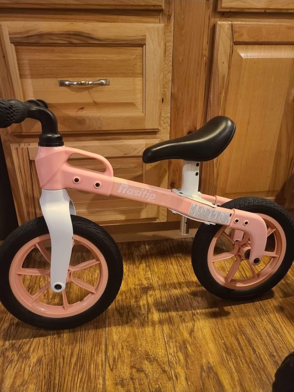 i play. Pink Toddler Balance Bike with Black Seat